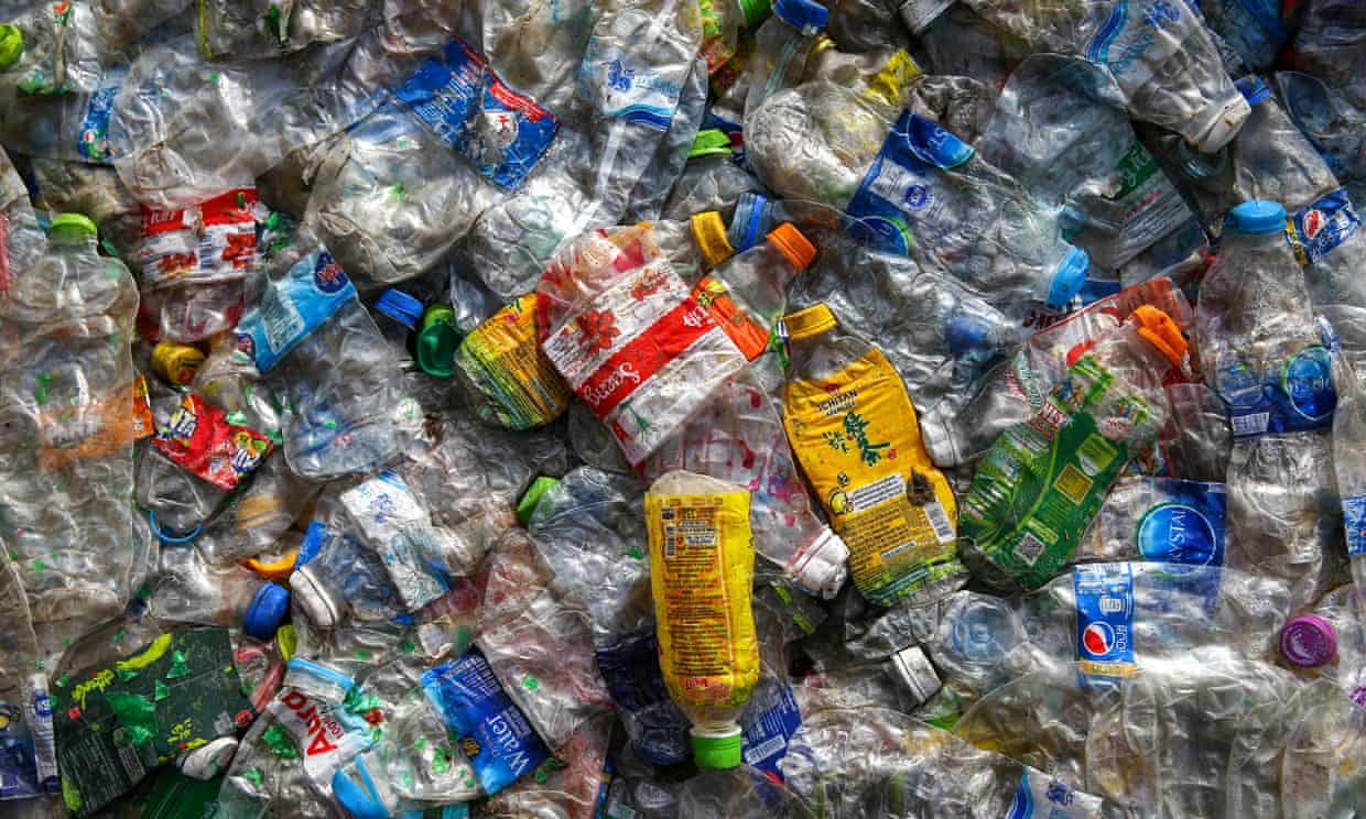 A pile of plastics with different brands